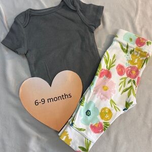 Cloud Island Gray Baby short sleeve Onesie and pants